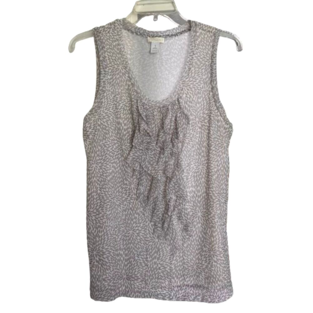 Chino's Gray/White Ruffle Sleeveless Nylon Chino's Size 1 (Med. 8) Lined Tank #D